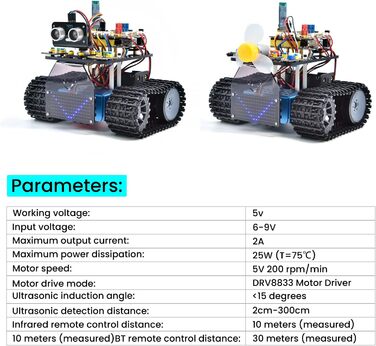 Сумісний із Arduino IDE, електронний програмований STEM Robot DIY Kit, Навчіться кодувати за допомогою Scratch/Arduino для дорослих підлітків