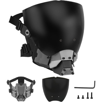 Кіберпанк страйкбольна маска, тактичний командир косплей захисна маска проти туману дихаюча маска для кіно реквізиту Хеллоуїн вечірка та інші заходи на свіжому повітрі