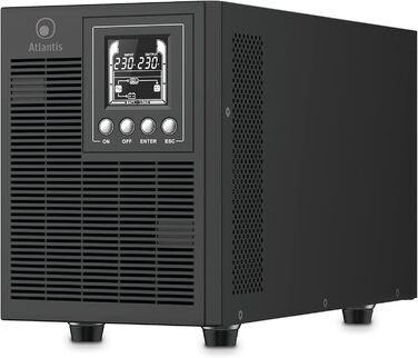 ДБЖ Atlantis A03-OP1502P PRO PRO UPS OnLine Сервер з подвійним перетворенням чистої синусоїди 1500 ВА 1350 Вт, вежа, РК-дисплей, USB, послідовний RS-232, 4 виходи IEC, слот SNMP, 3x12V-9Ah