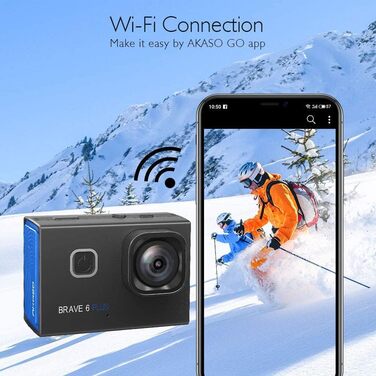 Екшн-камера AKASO Action Cam 4K30FPS 20MP WiFi з сенсорним екраном EIS 4 шт. Zoom Пульт дистанційного керування 40-метрова підводна камера з 2 батареями 1350mAh та комплектом аксесуарів для шолома