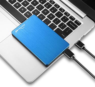 Портативний зовнішній жорсткий диск USB 3.0 6.3 см (2.5 дюйма) для ПК, ноутбука, комп'ютера (500 ГБ, синій) 500 ГБ синій