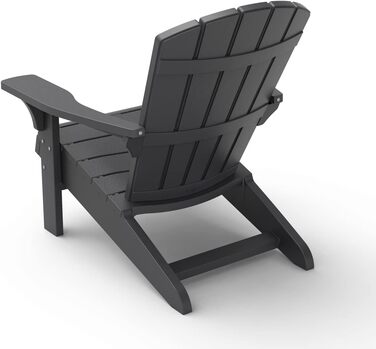 Стілець Keter 17208310a Allibert by Troy Adirondack, Вуличне пластикове садове крісло, захист від погодних умов, патіо та балкон, антрацит, 93 x 81 x 96.5 см Антарцит