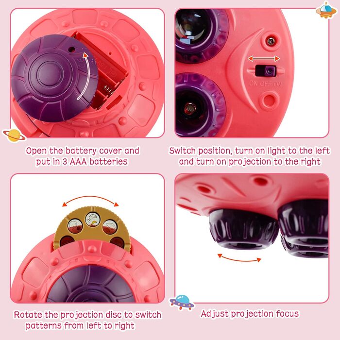 Дитячий проектор для малювання AolKee, портативний проектор для малювання зі світлом, іграшка для малювання, дитяча дошка для малювання, дитячі іграшки для дітей віком 3 (Рожевий)