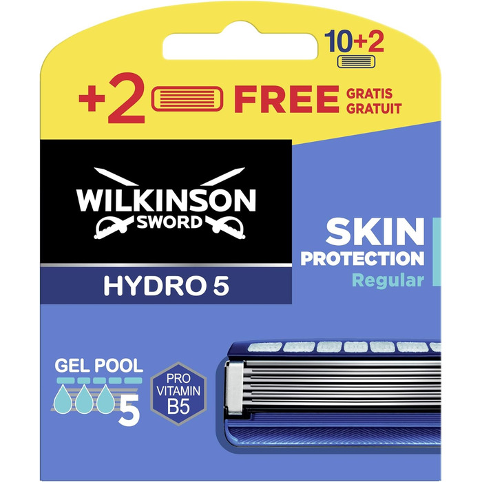 Звичайні леза для бритви Wilkinson Hydro 5 Skin Protect для чоловіків, 12 шт. , 12 шт.