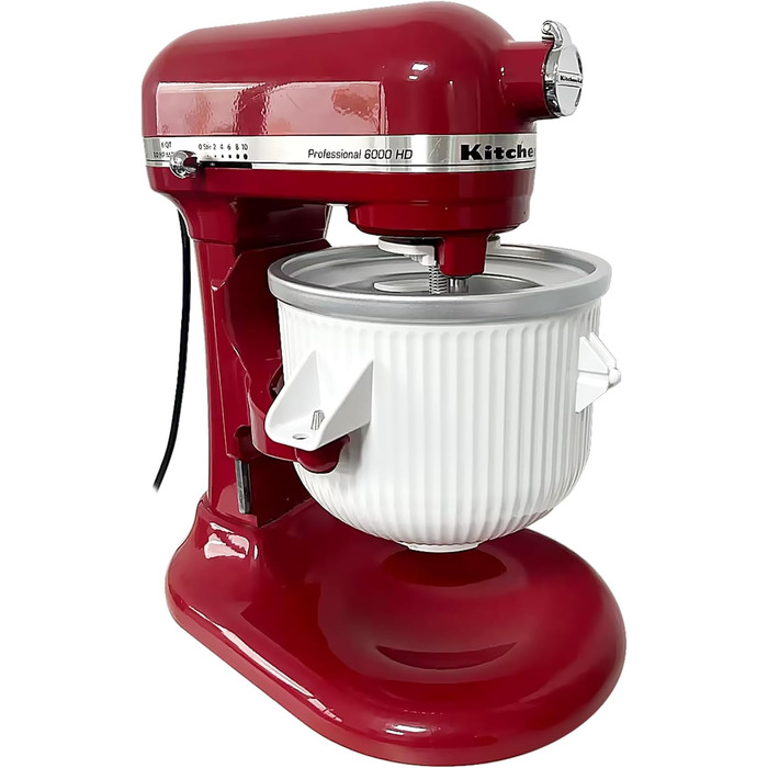 Насадка для морожениці Gdrtwwh для міксера Kitchenaid, морожениці та сорбет-желато, підходить для підйомника чаші Kitchenaid 4.3 л і 4.8 л (можна мити в посудомийній машині)