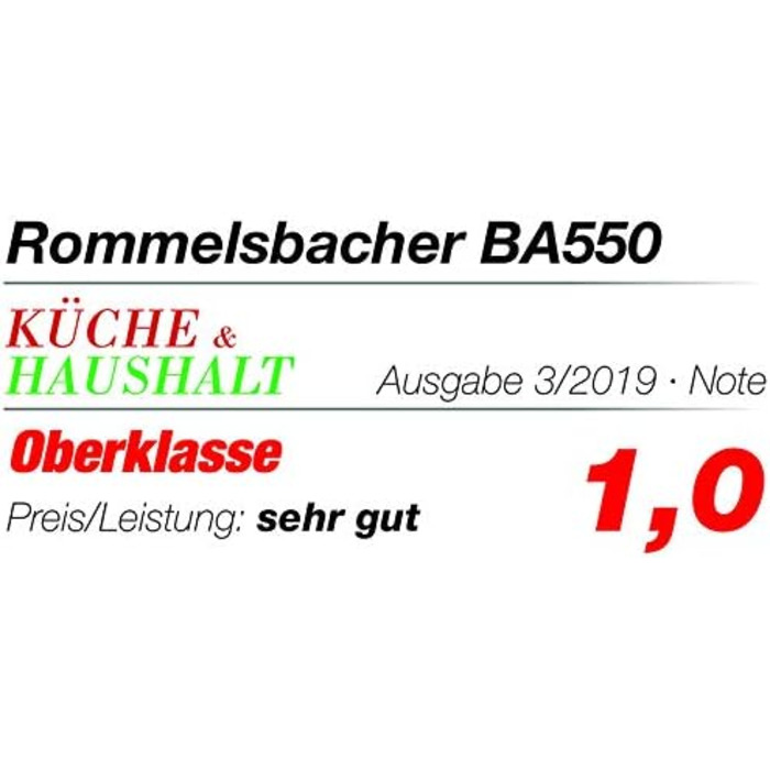 Хлібопічка ROMMELSBACHER BA 550 - 13 програм, автоматичний відсік для інгредієнтів, 2 розміри хліба (700 г / 900 г), регульований ступінь підрум'янювання на 3 рівнях, також для безглютенового хліба, нержавіюча сталь/чорний