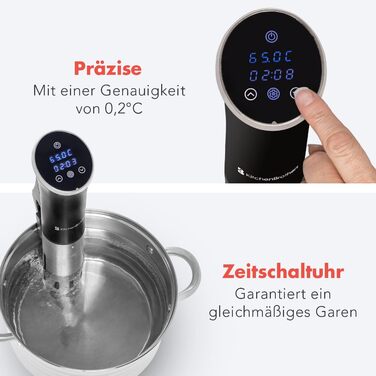 Плита KitchenBrothers Sous Vide Stick - Набір Souvide - Souvidestab - Плита Suvit - Souvidestab - Паличка Sou Vide - Плита Suvide - від 0 до 95 C, регулюється на 0,2 C - Функція таймера - будильник - 1200 Вт