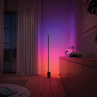 Торшер Philips Hue Gradient Signe чорний 1800 лм, 16 мільйонів кольорів і градієнтів, з можливістю регулювання яскравості, керування через додаток, сумісність з Stores Alexa (Echo, Echo Dot)