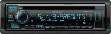 Автомобільна магнітола Kenwood KDC-BT960DAB CD з системою гучного зв'язку DAB і Bluetooth (USB, AUX-вхід, 3 x Pre-Out 5V, Storeo Alexa, звуковий процесор, 4x50 Вт, VAR. освітлення, антена DAB) Одинарний