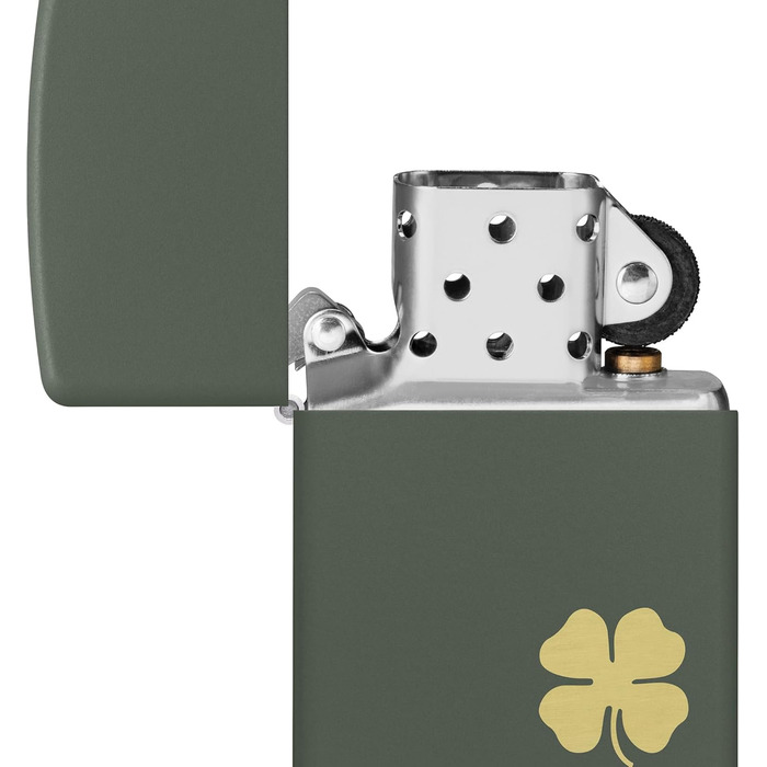 Кишенькова запальничка Zippo Four Leaf Clover Green Matte Кишенькова запальничка