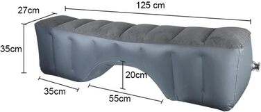 Автомобільний матрац WOLWES Автомобільний матрац, міцний, 130 x 27 x 33 см, повітряна подушка, надувна накладка на заднє сидіння для подорожей, кемпінгу, активного відпочинку