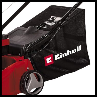 Бензинова газонокосарка Einhell GC-PM 40/1 (1,2 кВт, 3-ступінчасте регулювання висоти одного колеса, складне кермо, міцний пластиковий корпус, мішок для збору трави з індикатором рівня заповнення, на 800 м)