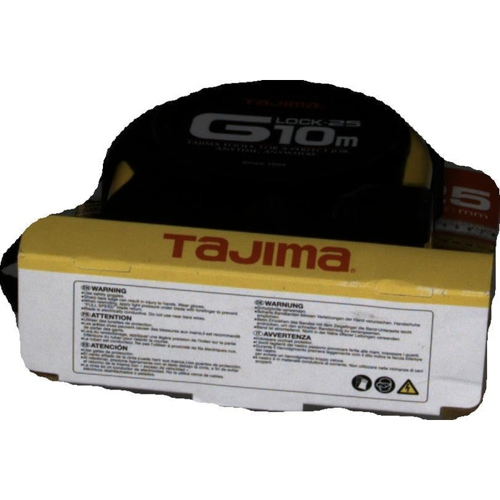 Рулетка Tajima G5PA0MY ajima професійна, ,TAJ-25296,чорна/жовта,10м/25мм 10 м/25 мм чорна/жовта