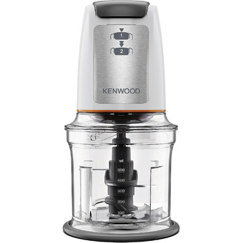 Подрібнювач Kenwood Easy Chop CHP61.100WH, електричний міні-універсальний подрібнювач з 2 налаштуваннями швидкості, робочий контейнер 0,5 л, 500 Вт, білий робочий контейнер 0,5 л 500 Вт