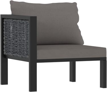 Комплект для відпочинку в саду з подушками Poly Rattan Anthracite, 7 шт.