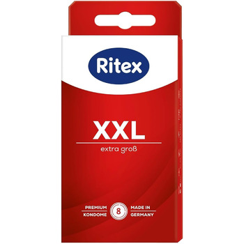 Презервативи Ritex XXL - дуже великі - з більшим простором для дуже великих розмірів, 24 презервативи Зроблено в Німеччині (8 шт. (1 упаковка))