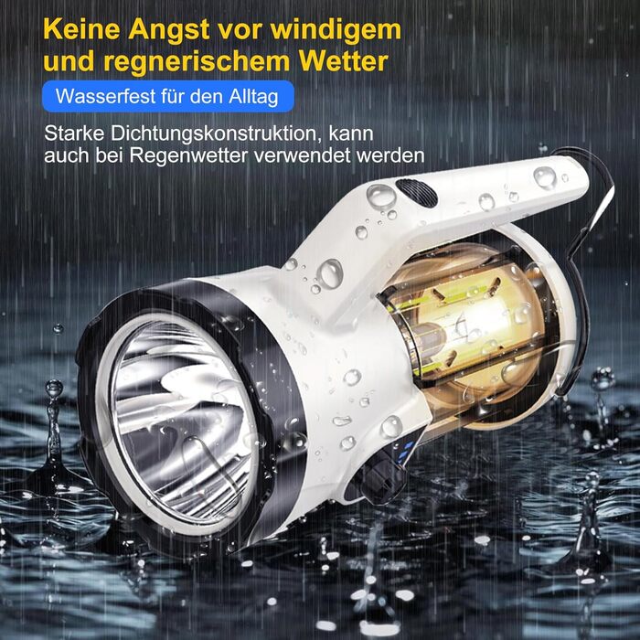 Світлодіодний кемпінговий ліхтар Lixada, водонепроникний акумуляторний кемпінговий ліхтар IP64, вбудований акумулятор 3600mAh, 3 режими освітлення, ліхтарик для пригод, походів, риболовлі, SOS, збоїв, надзвичайних ситуацій