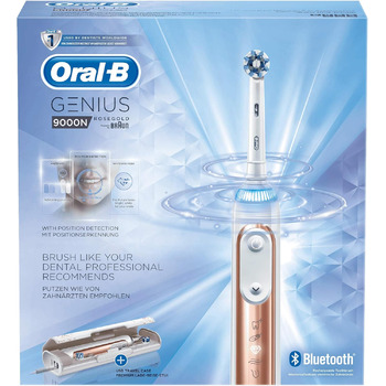 Електрична зубна щітка Oral-B Genius 9000N Rose Gold з живленням від Brown без наконечника Рожеве золото