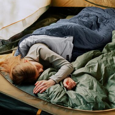 Спальний мішок з ковдрою Naturehike, 3-сезонний водонепроникний ультралегкий для дорослих дітей старше 7 градусів для кемпінгу піших прогулянок на свіжому повітрі-220 х 85 см з сумкою для перенесення зелений праворуч