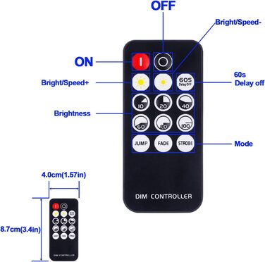 В 12 В 24 В 30 А радіочастотна світлодіодна стрічка Диммер ШІМ-контролер затемнення Бездротове керування або за допомогою кнопки для регулювання яскравості Підходить для світлодіодних стрічок (міні-світлодіодний диммер), 5