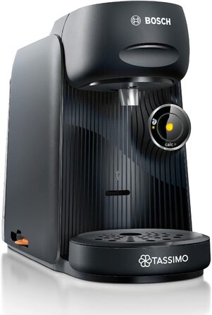 Капсульна машина Bosch Tassimo Finesse TAS16B7 кавоварка by, 70 напоїв, більш насичена кава одним натисканням кнопки, автоматичне вимкнення, ідеально дозована, компактна, 1400 Вт, чорна