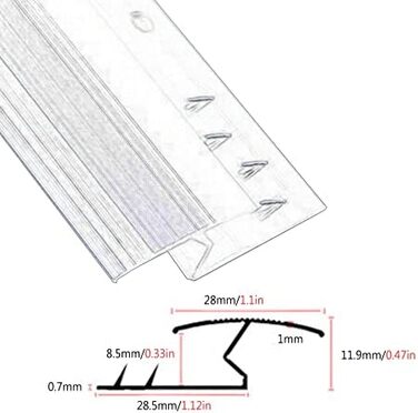 Перехідна смуга для обробки алюмінієвого килима, водонепроникний редуктор для використання всередині приміщень, крайка для різниці висоти між килимом і кахельною підлогою (колір довжина 1,1 м/43,3 дюйма