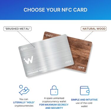 Картка IronWallet NFC 2 упаковки дизайн із шліфованого металу для холодного крипто-гаманця сховище для Bitcoin, Ethereum та інших офлайновий апаратний гаманець із підвищеною безпекою початкова фраза