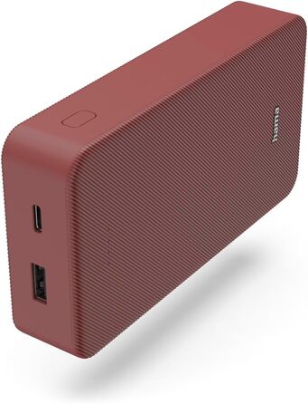 Зовнішній акумулятор з USB C USB A, сертифікований Power Pack, світлодіодний дисплей, акумулятор для аксесуарів мобільного телефону, планшета, Bluetooth-боксу тощо, маленький портативний зарядний пристрій) червоний, 20 20000mAh (