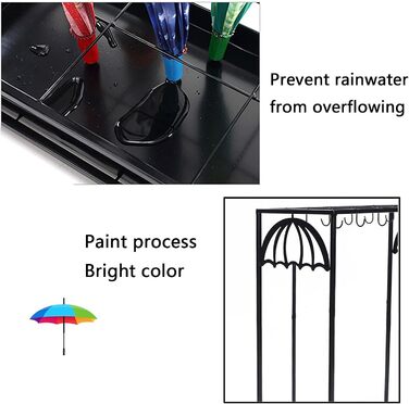 Органайзер для парасольок Cuiynic, підставка для парасольок підставка для тримача парасольки, чорно-біла, окремо стояча металева полиця-органайзер, полиця для зберігання, тримач підставки для парасольки, зберігання 1021 vit 10 hll 8 крокар