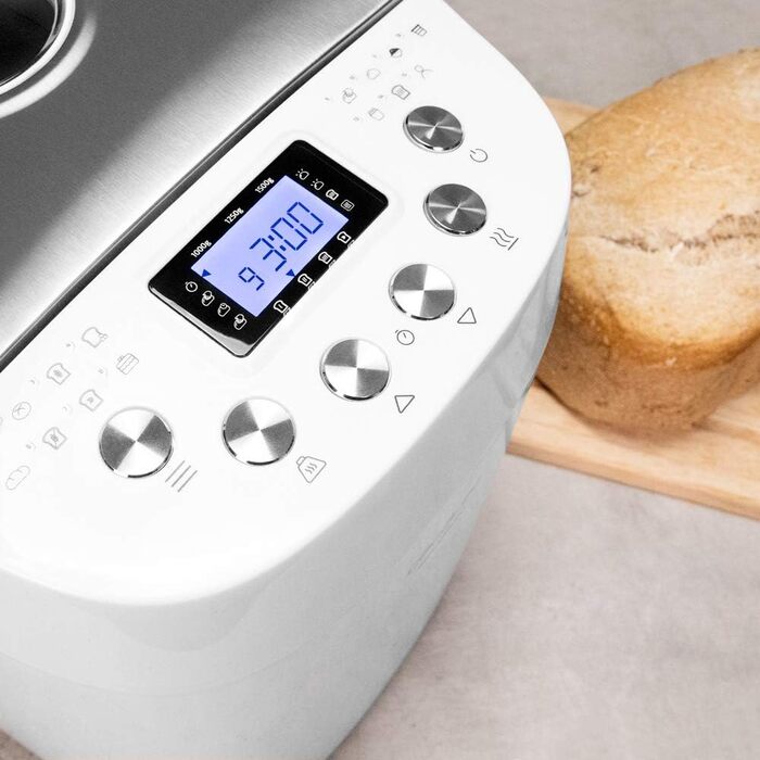 Хлібопічка Cecotec Bread&Co 1500 PerfectCook. 850 Вт, 1,5 кг, 15 програм, 15 програмованих годин, 2 резистори, піддон, який можна мити в посудомийній машині, книга рецептів 1,5 кг