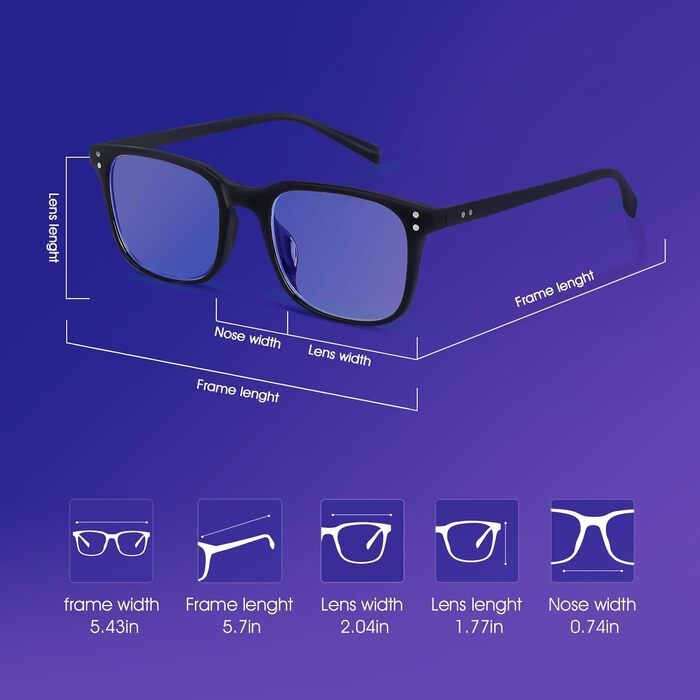 Окуляри Occffy Blue Light Filter Glasses Чоловічі окуляри без рецепта Жіночі окуляри синього світла Окуляри для компютера УФ-ігрові окуляри зменшують навантаження на очі Oc092 Modern Black