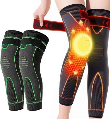 И Reduefast Acupressure Detoxing & Shaping Kneepads - наколінники для акупунктури Kneeka з самонагріванням коліна турмалінові акупунктурні наколінники з самонагріванням коліна ефективна допомога при схудненні (2XL, зелені), 2 шт.