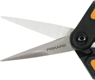 Садові ножиці Fiskars Microtip SP13, довжина 21,5 см, високоякісні сталеві леза/пластикова ручка, чорний/помаранчевий, суцільний, 1051600