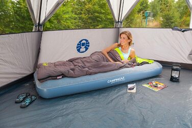 Надувне ліжко Campingaz Quickbed Single - Надувний матрац для внутрішнього/зовнішнього використання однієї особи, велюрове гостьове ліжко, комфортне односпальне ліжко, кемпінгове ліжко, піші прогулянки, трекінг, фестивалі, 188 x 74 x 19 см, макс. 148 кг