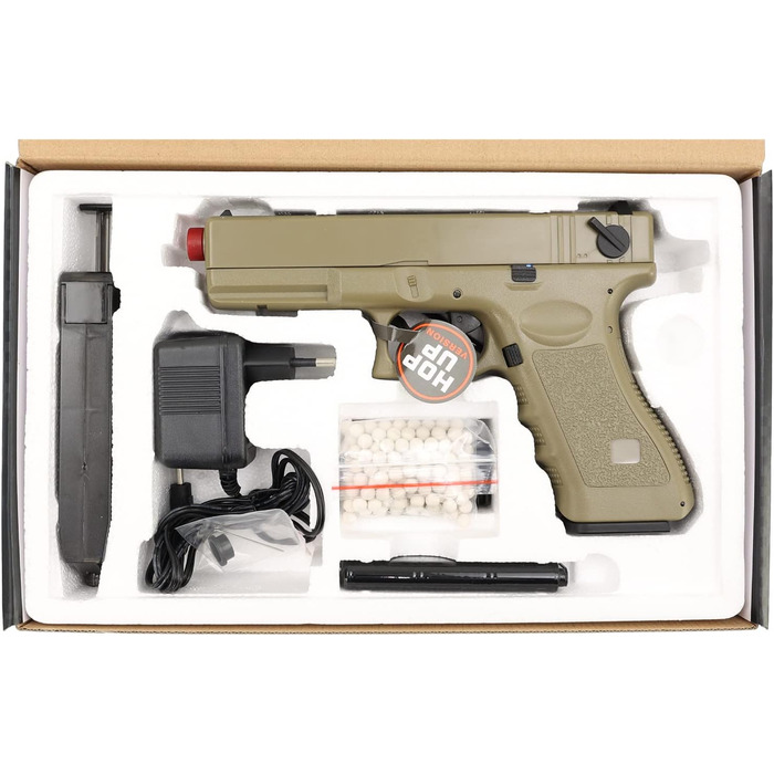 Дж кал. 6мм в комплекті з патчем OpTacs, 18 Softair Airsoft Pistol CM030 AEP TAN 0,5