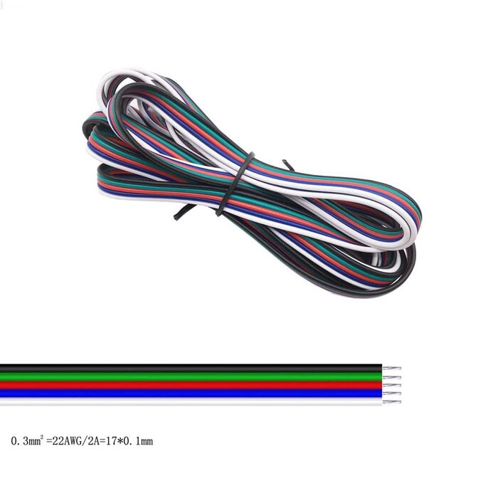 Світлодіодний кабель з електричним проводом 100 м світлодіодний подовжувач для RGB RGBW RGBWW SMD WS2812B світлодіодної стрічки JST (3PIN 22AWG 100M), 2/3/4/5/6pin