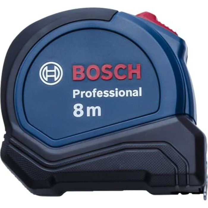 Рулетка Bosch Professional 8 м Autlock (управління однією рукою, затискач на ремені, магнітний гачок, 2 кнопки зупинки, нейлонова сталева стрічка 27 мм) 8 м