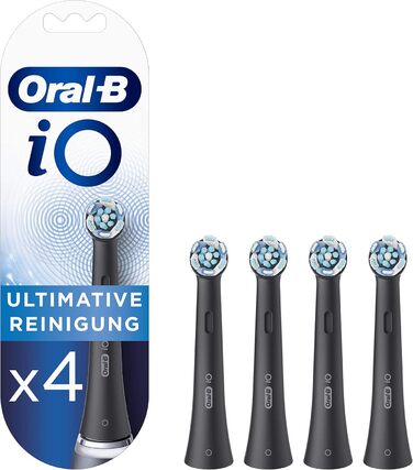 Щітки для чищення Oral-B iO Ultimate для електричної зубної щітки, 4 шт. и, Ultimate Tooth Cleaning з технологією iO, Насадка для зубних щіток Oral-B, чорна, 4 упаковки 4 шт. и (1 упаковка)