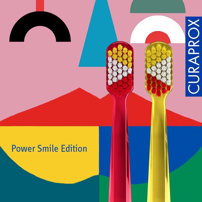 Ручна зубна щітка Curaprox CS 5460 ультрам'яка, спеціальне видання Power Smile, 2 шт. и, м'яка зубна щітка