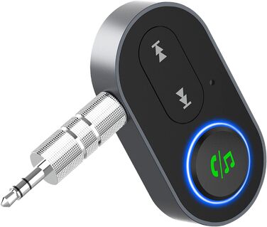 Адаптер Автомобіль, FM-передавач Автомобіль з двома портами USB QC 3.0 Type-C PD Швидка зарядка, підтримка мобільного телефону в режимі гучного зв'язку, музичний MP3-плеєр, SD-карта, 7 режимів RGB-підсвічування (BR10 AUX-чорний)