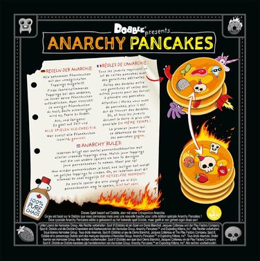 Виличні млинці, Dobble Anarchy Pancakes, Гра для вечірок, Карткова гра, 2-6 гравців, Від 8 років, 5 хвилин, Німецька, Багатомовна