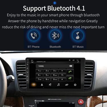 Автомобільна стереосистема EZoneTronics Carplay Android для Subaru Outback Legacy 2004-2009 з 9-дюймовим ємнісним сенсорним екраном, GPS-навігацією високої роздільної здатності, Bluetooth, Wi-Fi, USB-плеєром, 2 ГБ оперативної пам'яті 32 ГБ ПЗП