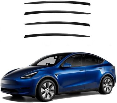 Автомобільний вітровий дефлектор XieBin 4 шт. для Tesla Model Y 2020, дефлектор дощу на дверях, дефлектор повітря на бічне скло, автомобільні аксесуари.