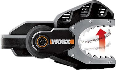 Ланцюгова пила WORX WG329E.9 Ланцюгова пила 20В - для безпечного розпилювання гілок - на землі або на висоті - пила для гілок із закритим ланцюгом, сталевими зубцями та захисним кожухом ланцюга - без акумулятора та зарядного пристрою 20В - без акумулятора