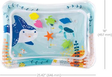 Водний килимок Infantino Jumbo Pat & Play, водний килимок з морськими мотивами, функція води без бруду для немовлят, підтримує час животика та розвиток моторики, різнокольоровий, від 3 місяців