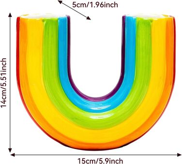 Декоративна ваза BestAlice Rainbow, П-подібна ваза зі смоли, Декоративна ваза, Декоративна ваза, Прикраса для дому, Сучасний декор для дому в стилі фанк, Райдужна прикраса, Центральний елемент, Прикраса столу