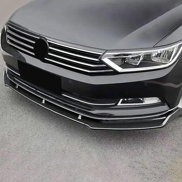 Автомобільний передній спойлер Губа бампера для VW Passat B8 2015-2022, Міцний дифузор переднього бампера проти зіткнення, бічний розгалужувач, A-Gloss Black Звичайний A-Gloss Black