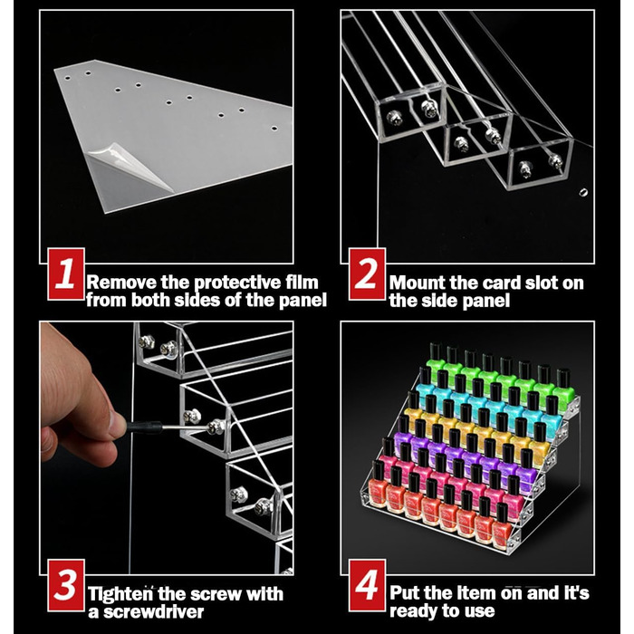 Органайзер для лаку для нігтів Yagosodee з 6 шарами Підставка для зберігання лаку для нігтів Дисплей для лаку для нігтів Підставка для макіяжу та губної помади або ефірних олій