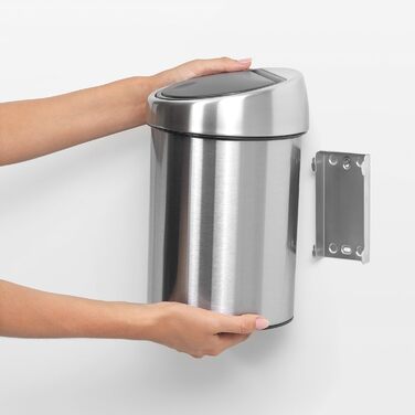 Відро для сміття Brabantia Touch 3 л з пластиковою вставкою/Brilliant Steel 3 л Brilliant Steel