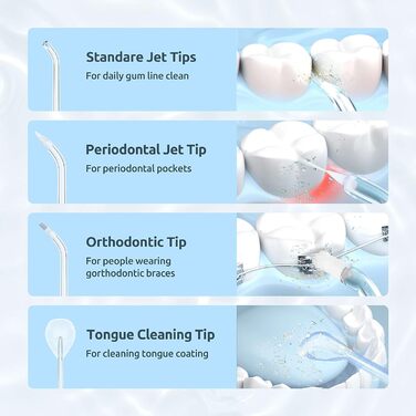 Іригатор порожнини рота (міні портативний) Акумуляторне електричне чищення зубів, висувний резервуар для води/3 режими Water Flosser / Водонепроникний IPX7, підходить для сімейного та подорожнього портативного іригатора порожнини рота. Білий